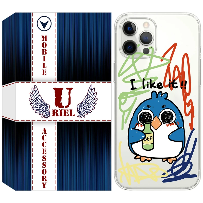 کاور ژله ای یوریل قاب مدل Clear کد 23 طرح جوجه نقاش مناسب برای گوشی موبایل اپل iPhone 12 Pro