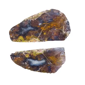 سنگ راف عقیق مدل شجر منظره مجموعه دو عددی