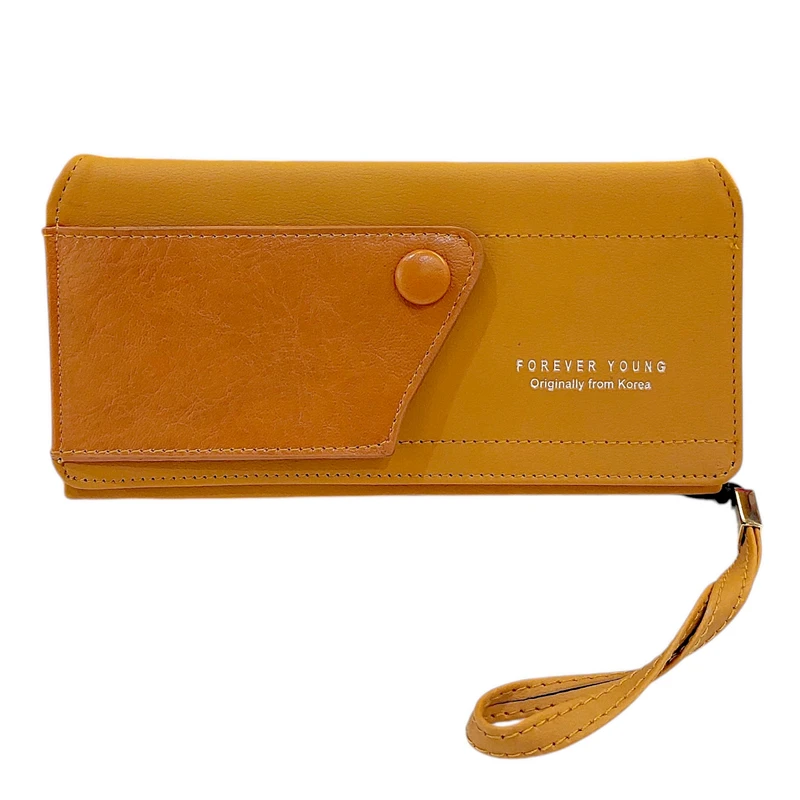 کیف پول زنانه مدل مستطیلی مچی طرح جلو دکمه