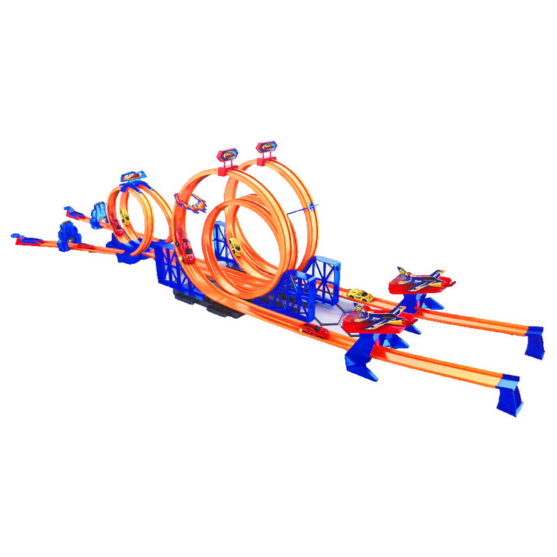کیت ماشین بازی مدل ریسینگ حلقه ای 360 درجه طرح دو رمپ کد 7705