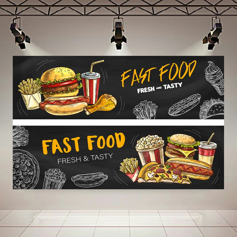 تابلو بوم طرح فست فود مدل تازه و خوشمزه کد AR303651