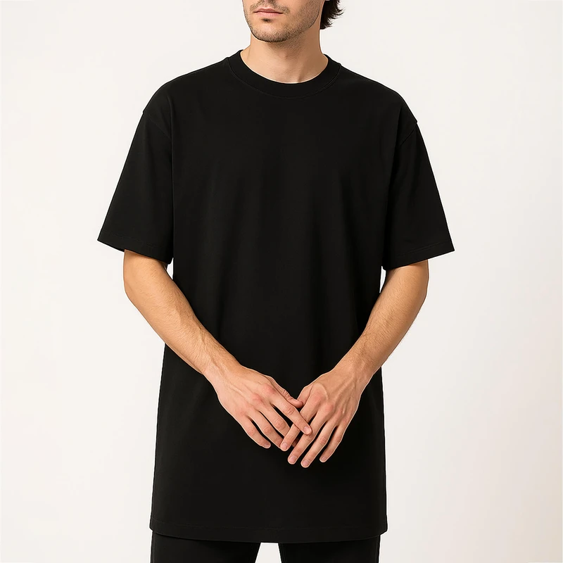تی شرت اورسایز مردانه مدل  ساده تمام پنبه تریکو