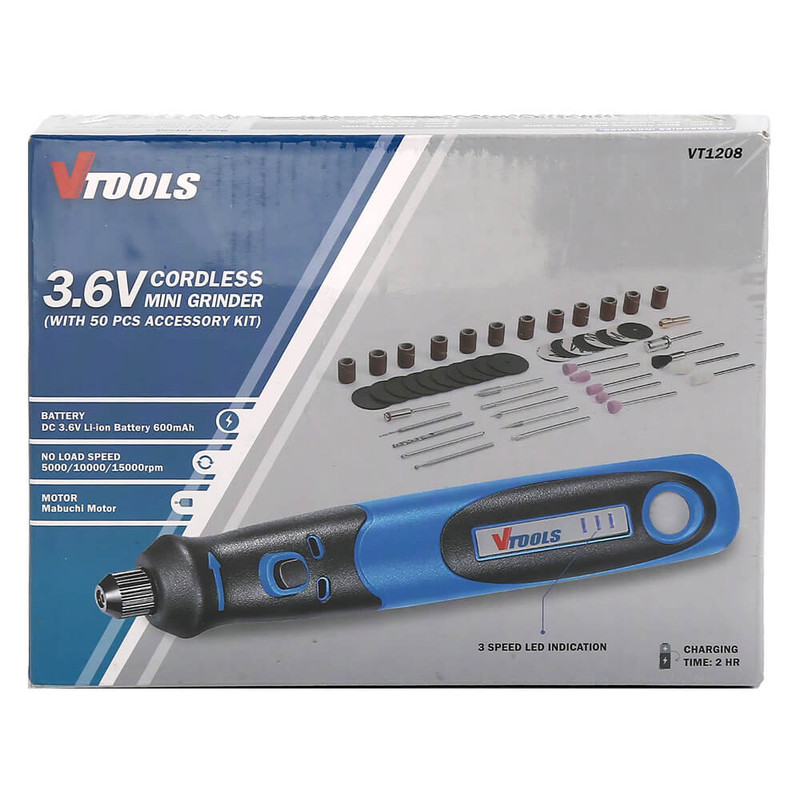 فرز مینیاتوری شارژی وی تولز مدل YP-VT1208-3.6V مجموعه 50 عددی فرز مینیاتوری شارژی وی تولز مدل YP-VT1208-3.6V مجموعه 50 عددی