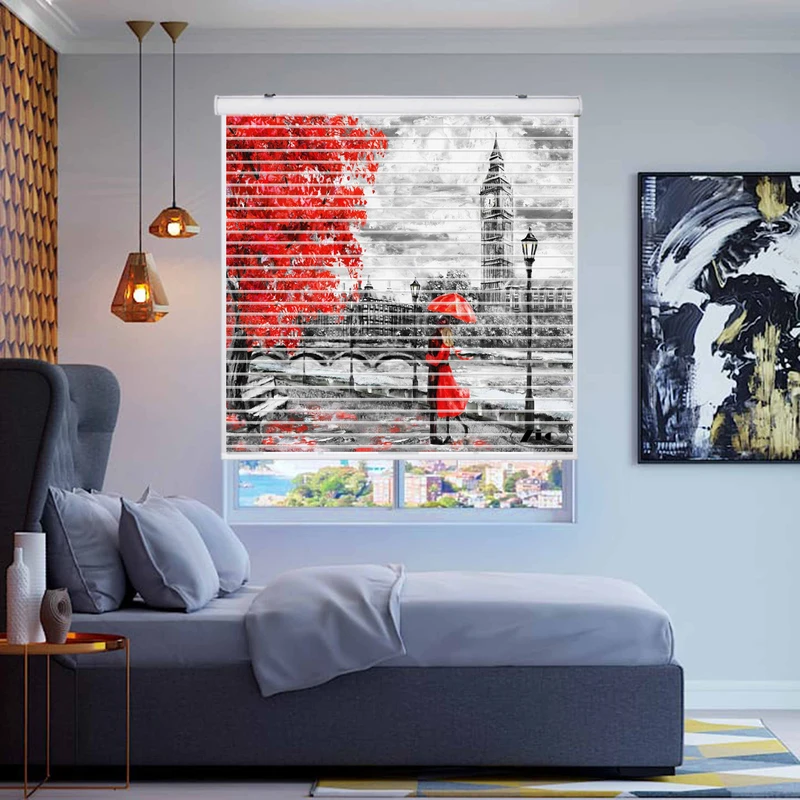 پرده زبرا زیو مدل سیلوئت P-6006 سایز 150x150 سانتی متر