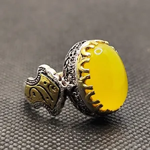 انگشتر نقره مردانه مدل سنگ شرف الشمس کد 123