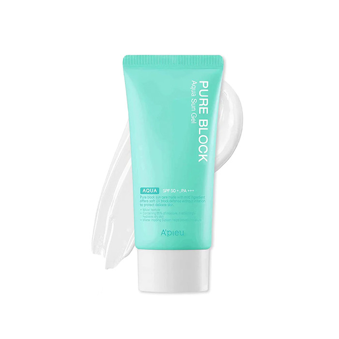 ژل ضد آفتاب بدون رنگ  SPF 50 اپیو مدل AQUA ‌مناسب انواع پوست حجم 50 میلی‌لیتر