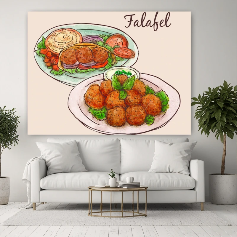 تابلو بوم طرح مخمل فست فود مدل فلافل کد BK22735