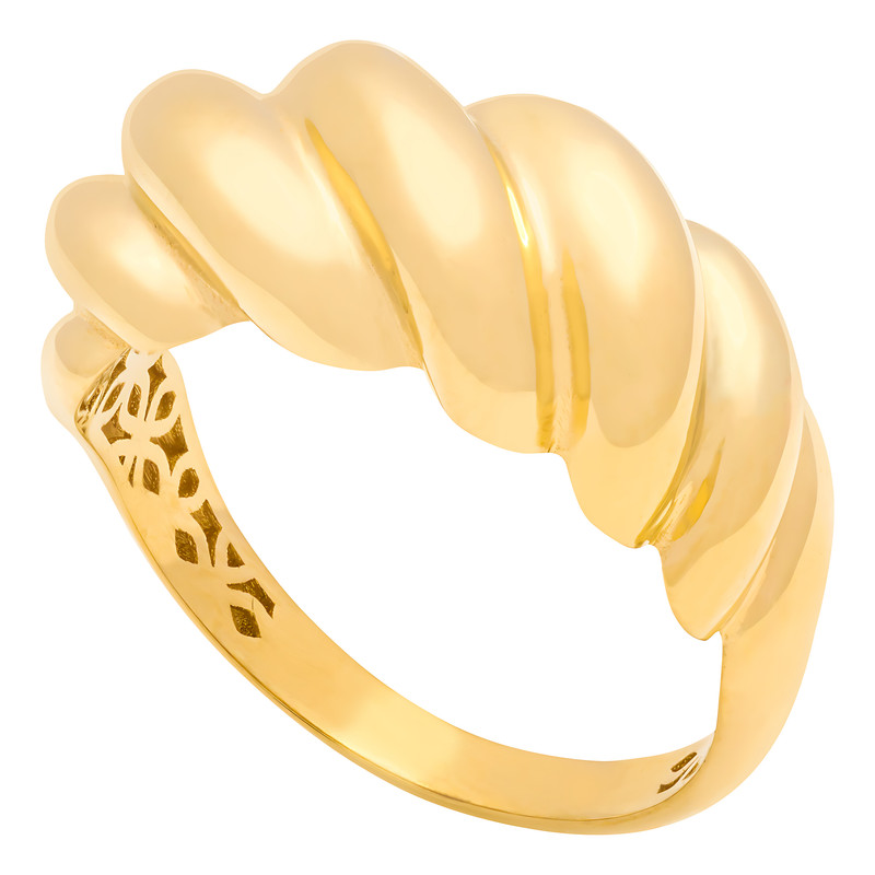 انگشتر طلا 18 عیار زنانه وی گالری مدل کروسان کد R0306 سایز 55