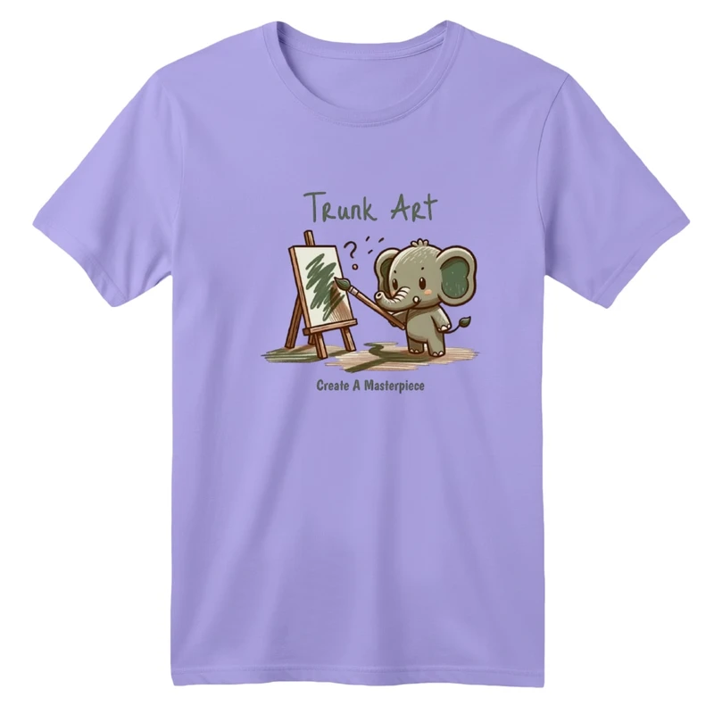 تی‌شرت آستین کوتاه لانگ یقه گرد بچگانه مدل فیل نقاش