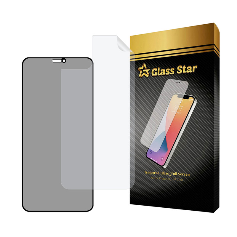 محافظ صفحه نمایش حریم شخصی گلس استار مدل FULLPRIVNANOS مناسب برای گوشی موبایل اپل iPhone 11 Pro به همراه محافظ پشت گوشی