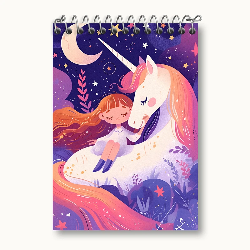 دفتر یادداشت 50 برگ خندالو طرح اسب تک شاخ کیوت کد N4625