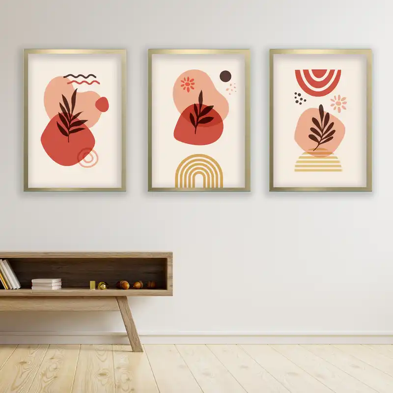 تابلو مدل مینیمال دکوراتیو کد LA-G3041 مجموعه 3 عددی