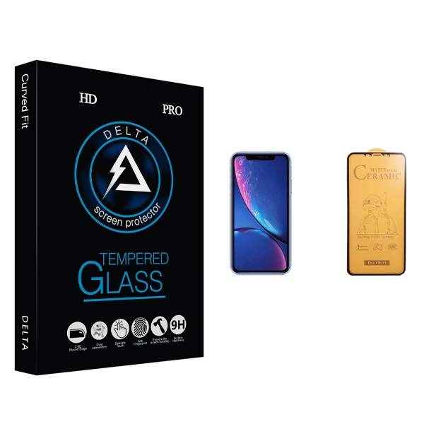 محافظ صفحه نمایش سرامیکی دلتا مدل Fit مناسب برای گوشی موبایل اپل iPhone XR