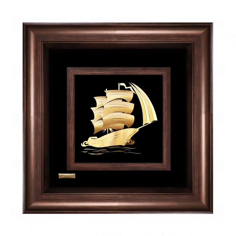 تابلو طلا کوب مارک گلد طرح کشتی سه بعدی