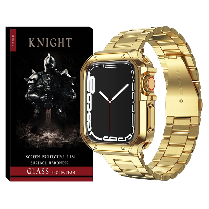 بند نایت مدل 3Lux KT مناسب برای اپل واچ Series 7 Aluminum 45mm / Series 8 Aluminum 45mm / Series 9 Aluminum 45mm به همراه کاور