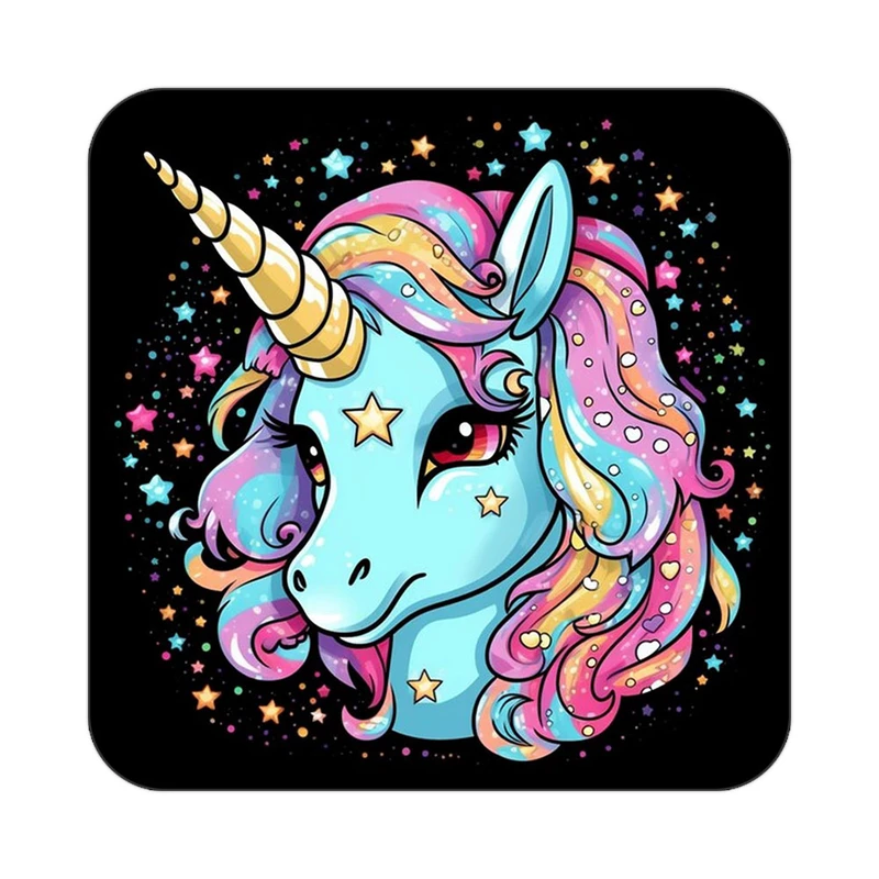 زیر لیوانی کاکتی طرح اسب تک شاخ و یونیکورن مدل mp30144