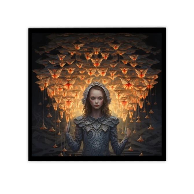 تابلو نوری بکلیت طرح چهره و پروانه مدل B-MID-19736