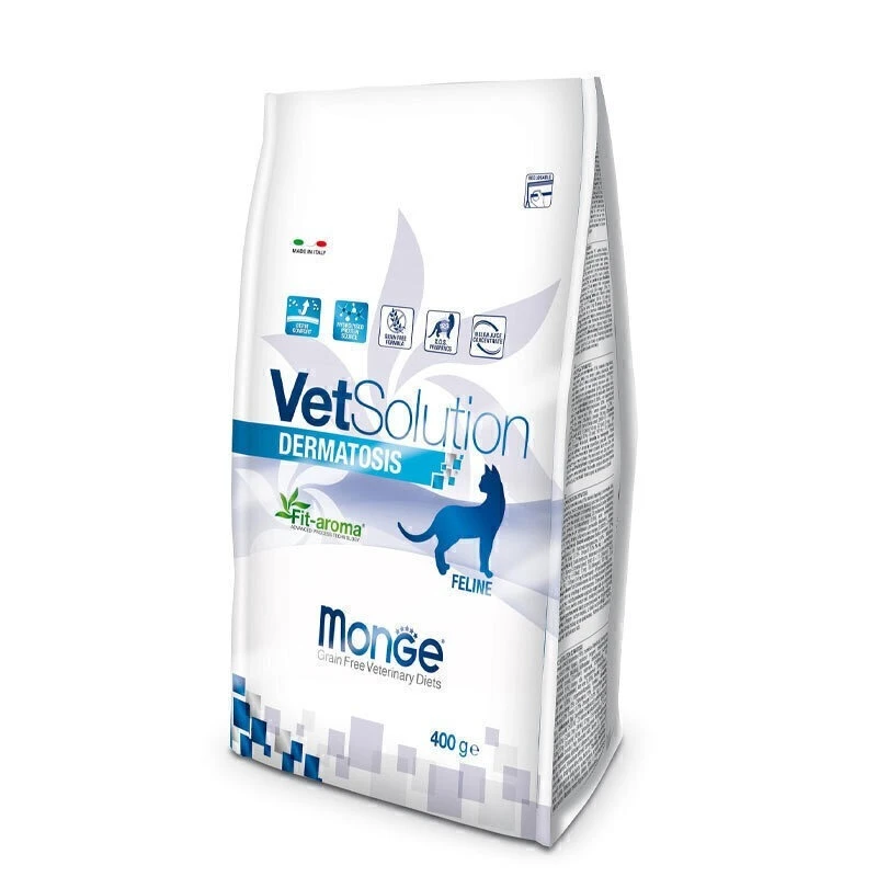 غذای خشک گربه بالغ مونژ مدل Dermatosis مشکلات پوستی طعم مرغ وزن 400 گرم