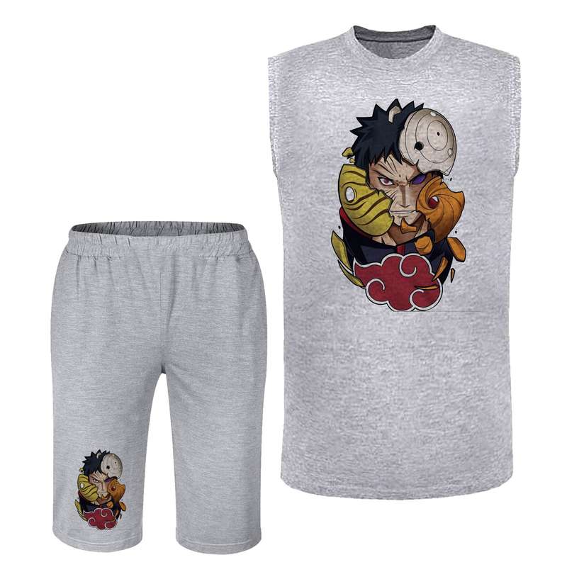 ست تاپ و شلوارک مردانه مدل انیمه کد J56