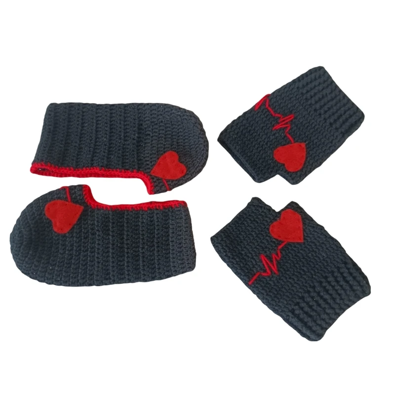 پاپوش دخترانه مدل قلب کد 50073 به همراه دستکش