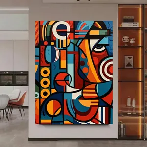 تابلو بوم طرح مخمل کوبیسم مدل رنگارنگ کد BK24441