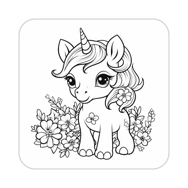 زیر لیوانی کاکتی طرح اسب تک شاخ و یونیکورن مدل mp31972