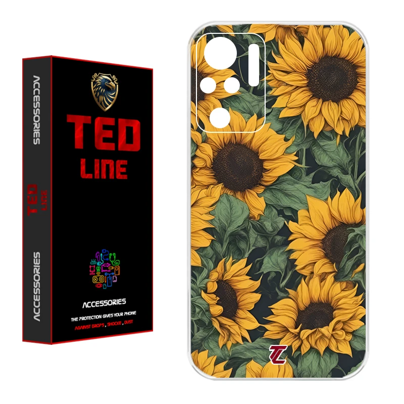 کاور تدلاین طرح گل آفتاب گردان کد 1145 مناسب برای گوشی موبایل شیائومی Redmi Note 10 4G / Note 10S / Poco M5S