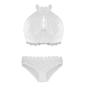 ست شورت و سوتین زنانه تیریتی مدل دانتل گردنی