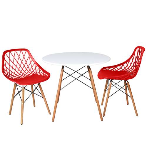 میز و صندلی ناهارخوری دو نفره مدل الماس فایبرگلاس پایه ایفلی GS