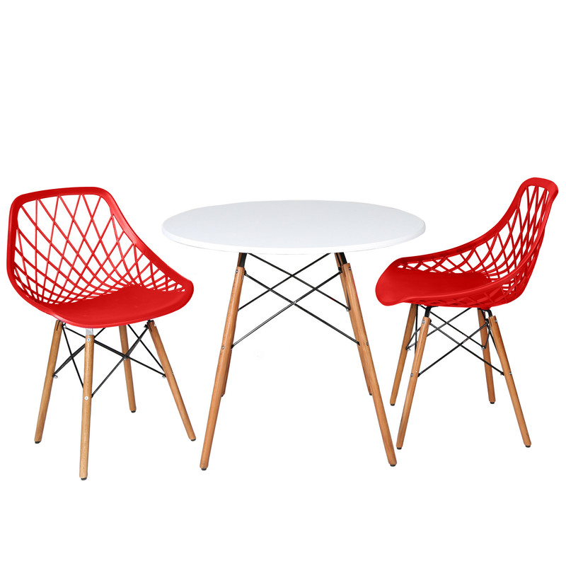 میز و صندلی ناهارخوری دو نفره مدل الماس فایبرگلاس پایه ایفلی GS