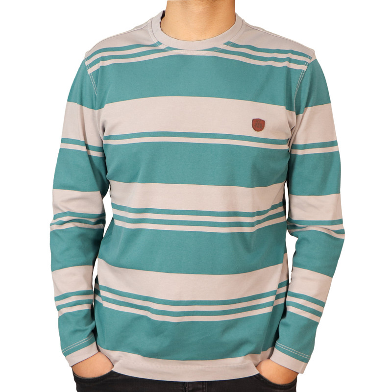 تی شرت آستین بلند مردانه مدل یقه گرد سنگشور کد 36800 رنگ سبز