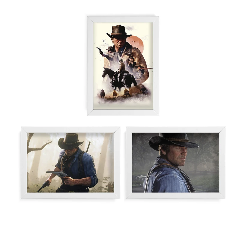 تابلو آرتیفن طرح بازی REDDEAD کد 111W مجموعه 3 عددی