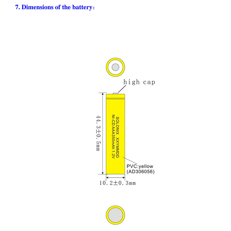 باتری شارژی نیم قلمی سولونیکس مدل صنعتی Ni-Cd مجموعه 4 عددی