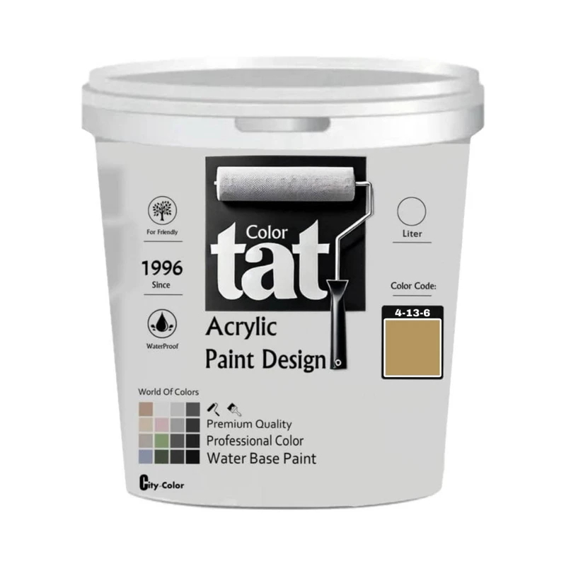رنگ خردلی تیره مات اکرولیک تات کد 4-13-6 حجم 4 لیتر