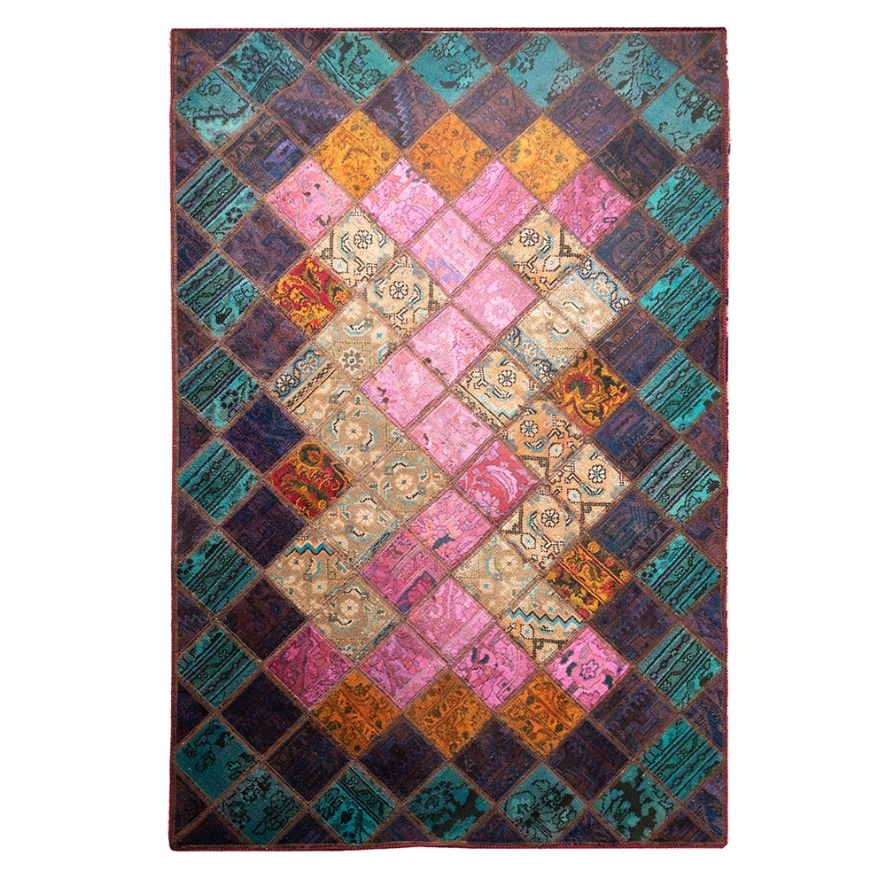 کلاژ فرش دستبافت سه و نیم متری مدل چهل تکه کد FT20-10