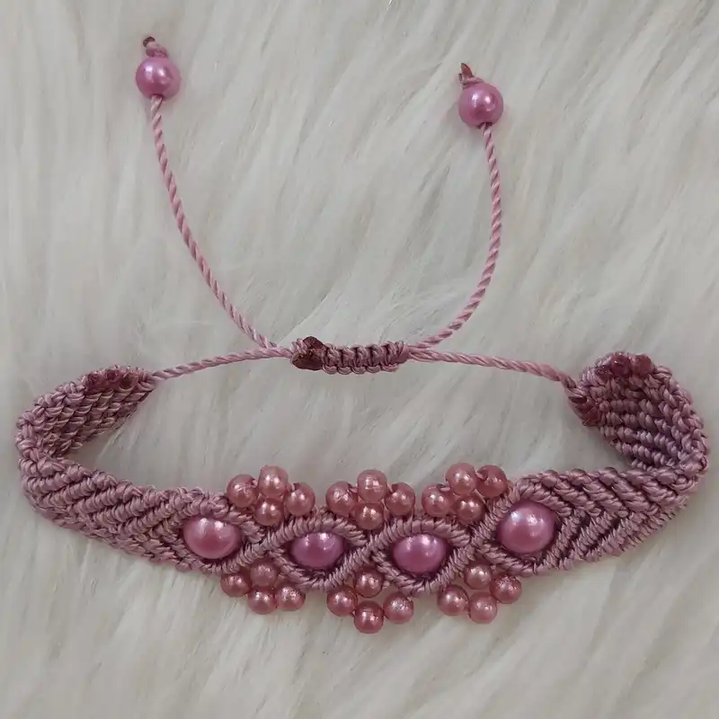 دستبند دخترانه مدل مرواریدی کد baf111