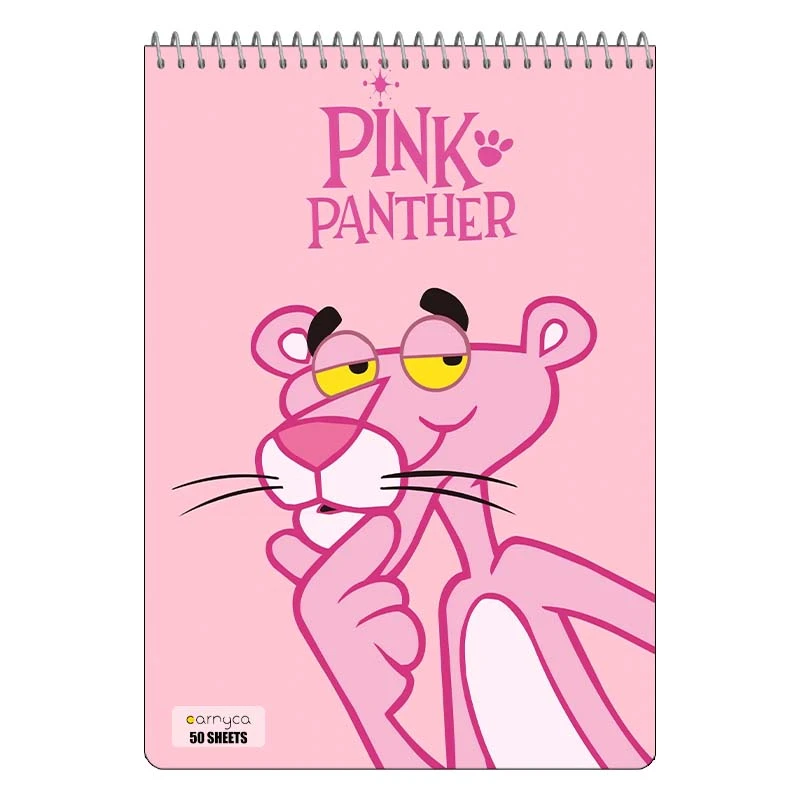دفتر نقاشی 50 برگ سیمی کارنیکا طرح پلنگ صورتی pink panther کد 42453