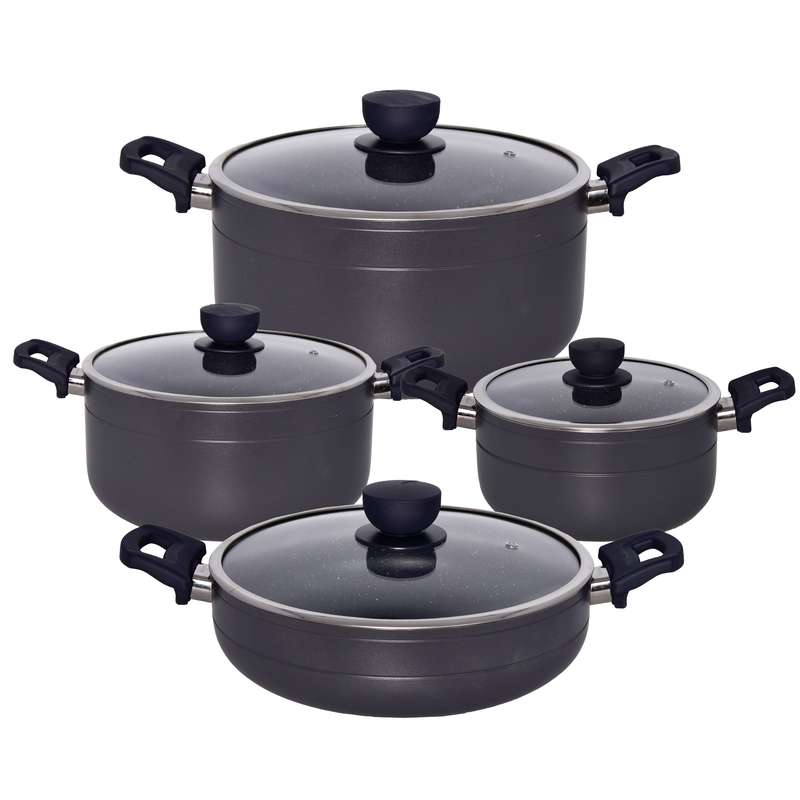 سرویس قابلمه و تابه گرانیتی 8 پارچه یونیک مدل رویال کد 8198