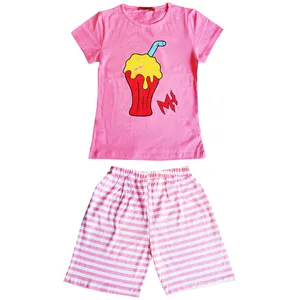 ست تی شرت و شلوارک دخترانه مدل بستنی قیفی