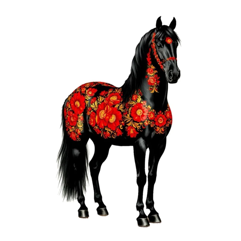 استیکر پارچه و لباس پاد آفرین مدل حیوانات اسب کد 3810