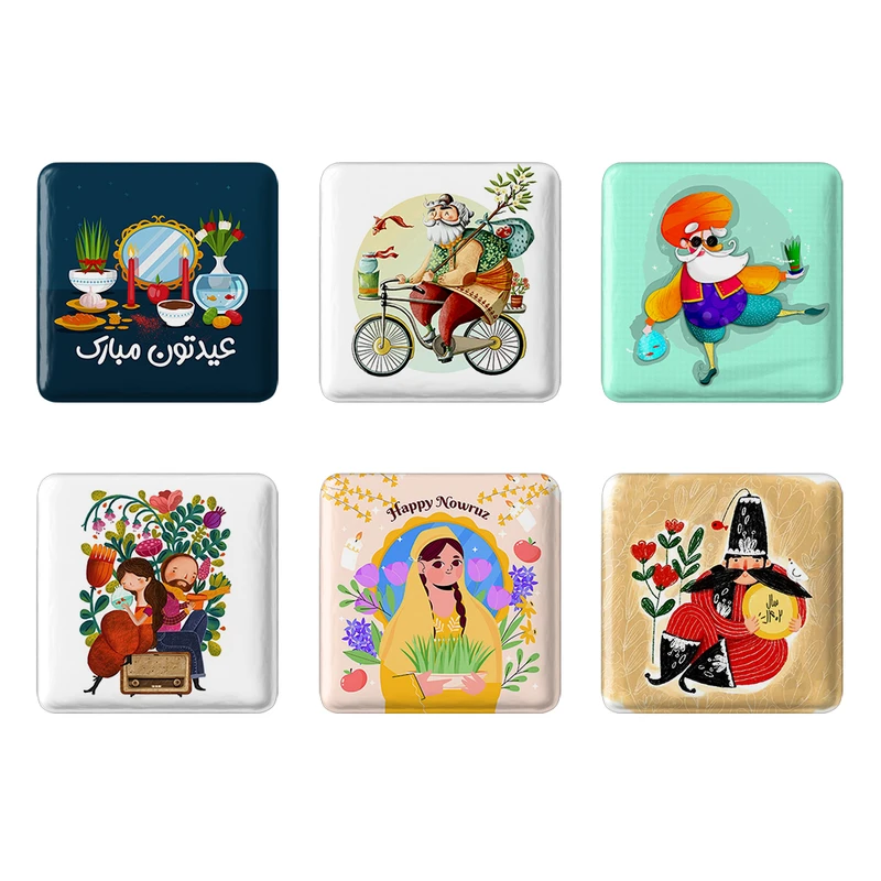 مگنت خندالو طرح نوروز کد 1551A مجموعه 6 عددی