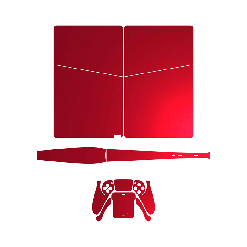 برچسب کنسول و دسته بازی PS5 Slim Digital Edition ماهوت مدل Matte Warm Red