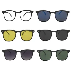 فریم عینک طبی ویفرر مدل TJ015 به همراه 5 کاور آفتابی مجموعه 6 عددی مناسب برای انواع فرم صورت