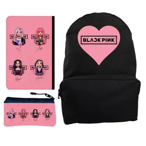 کوله پشتی مدل گروه موسیقی black pink کد KP-201 به همراه کلاسور و جامدادی