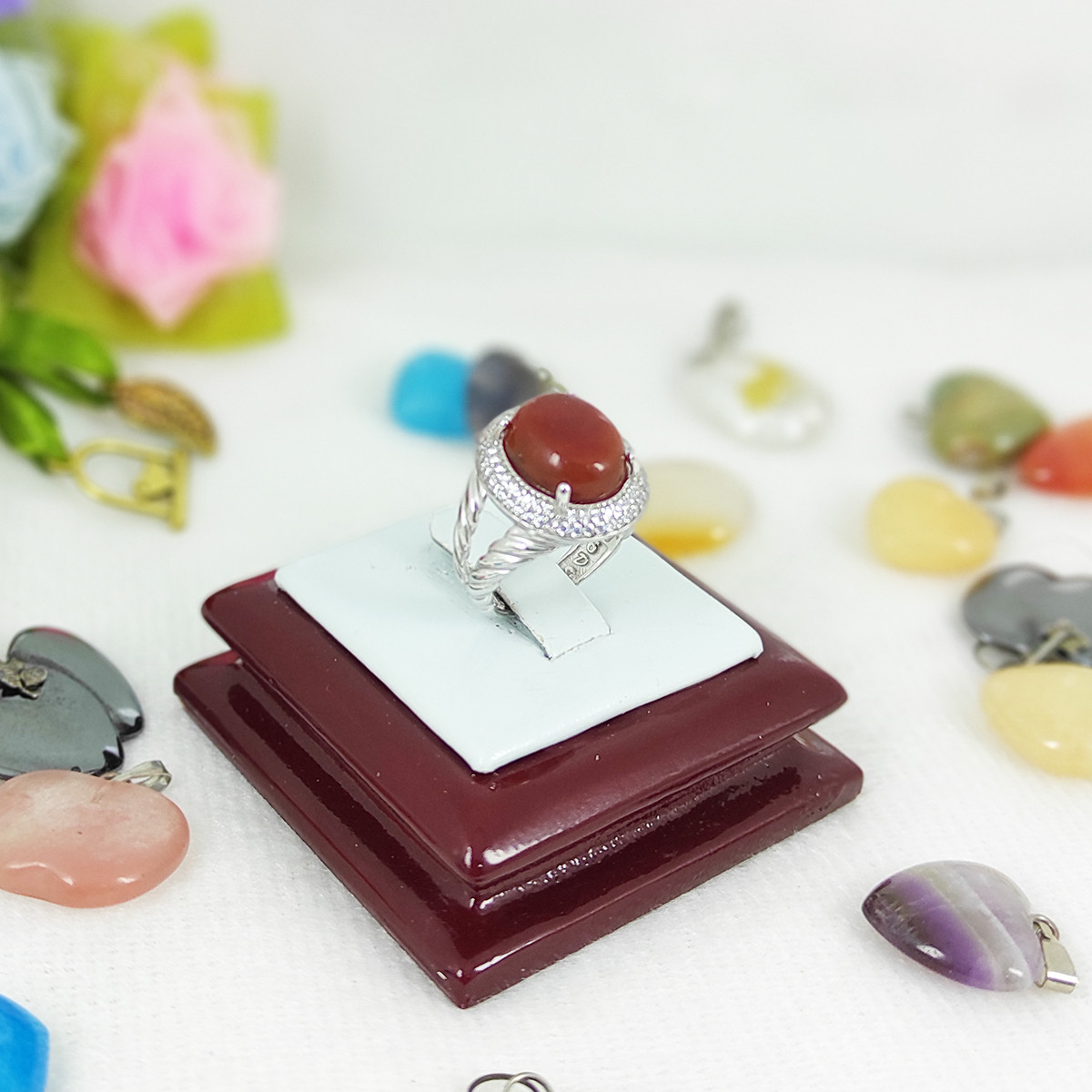 انگشتر نقره زنانه سلین کالا مدل مریم عقیق انگشتر نقره زنانه سلین کالا مدل مریم عقیق