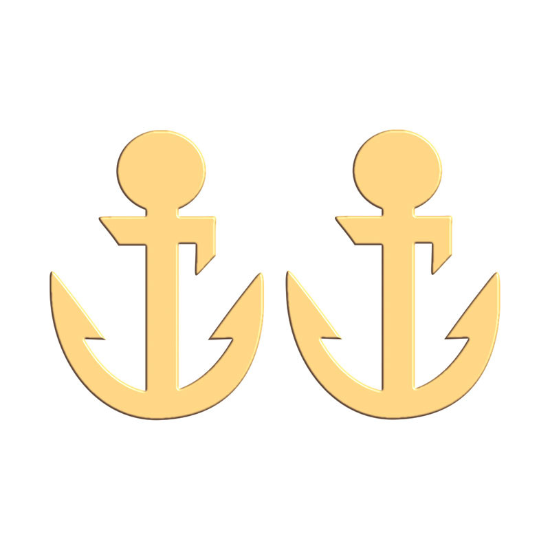 گوشواره طلا 18 عیار زنانه فرشته مدل لنگر کشتی WEL-000286