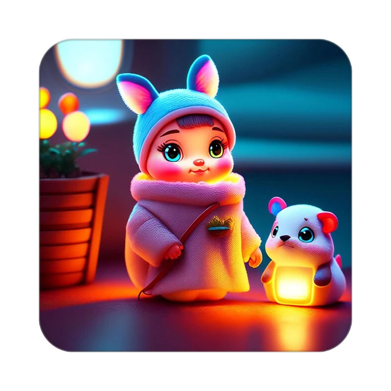 زیر لیوانی کاکتی طرح حیوانات کارتونی مدل mp27861