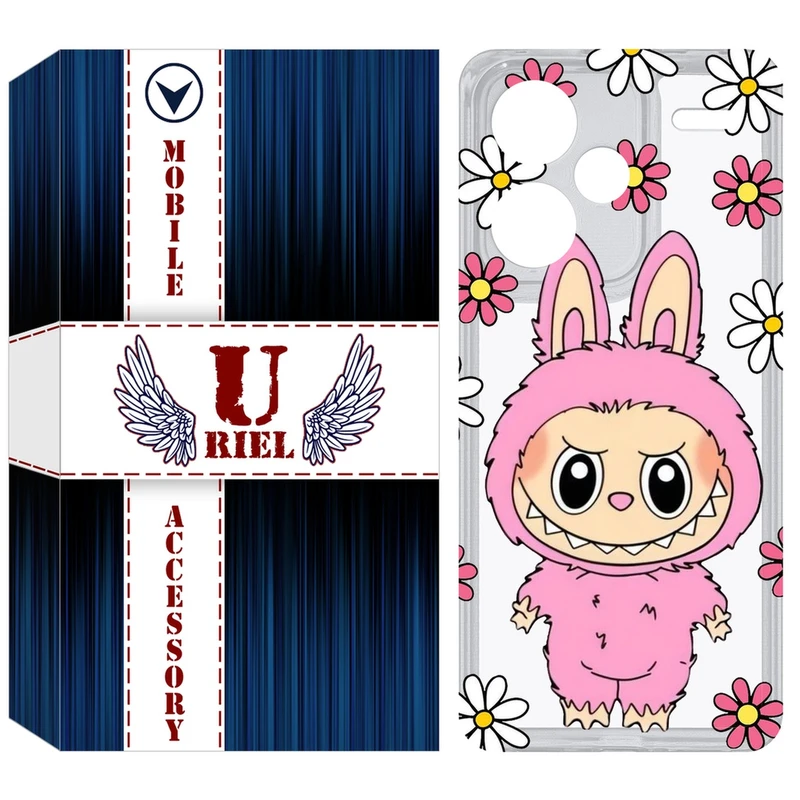 کاور یوریل مدل Clear کد 106 طرح لبوبو Labubu مناسب برای گوشی موبایل شیائومی Redmi Note 13 Pro Plus