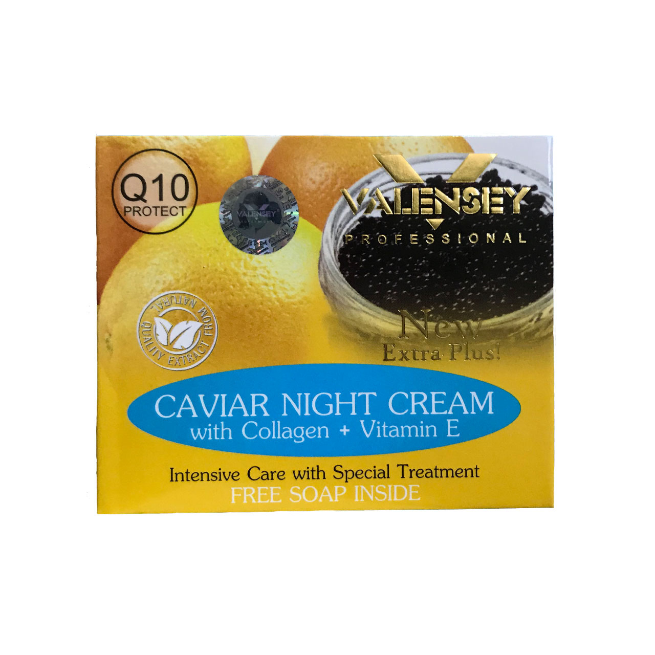 کرم ضد چروک شب والنسی مدل خاویار حجم 65 میلی لیتر به همراه صابون شستشو مدل خاویار وزن 30 گرم