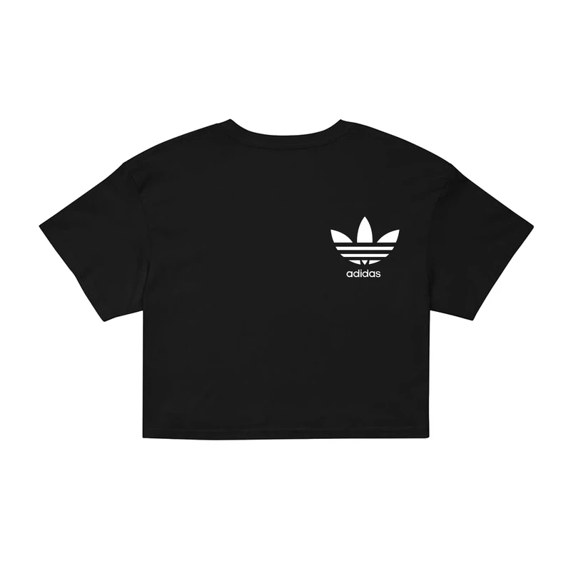 کراپ‌ تی‌شرت آستین کوتاه زنانه مدل CM11 مشکی طرح آدیداس